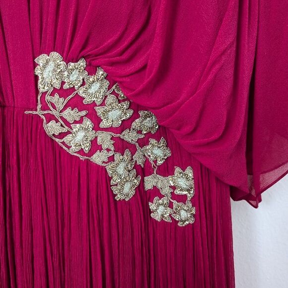 Ridhi Mehra fuchsia pink beige sequin bead floral Valentino Anarkali maxi dress - Picture 5 of 7